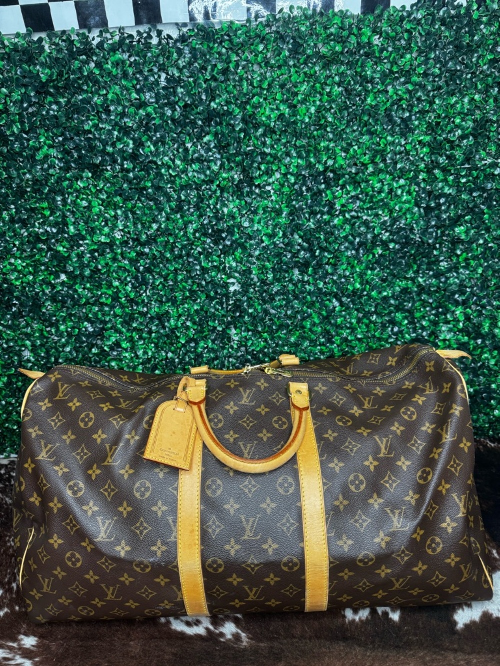 Louis Vuitton Brown Monogram Keepall 60 Duffel Bag